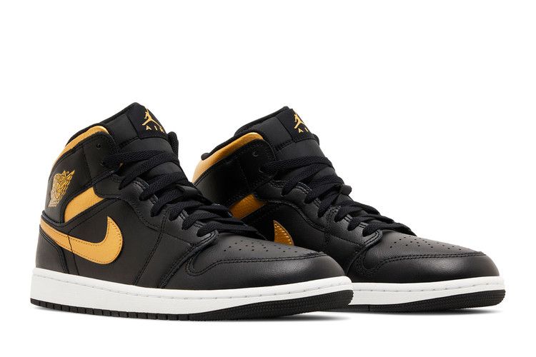 Air Jordan 1 Mid Black Metallic Gold