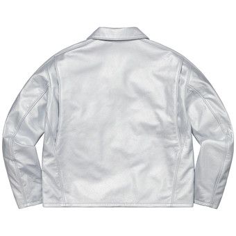 Buy Supreme x Schott Leather Racer Jacket 'Silver' - SS23J36