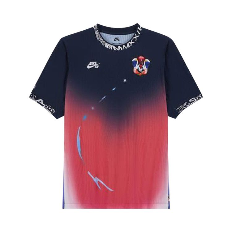 Nike SB Team Usa Dri-Fit Adv Shorts-Sleeve Jersey Obsidian/Bright Crimson