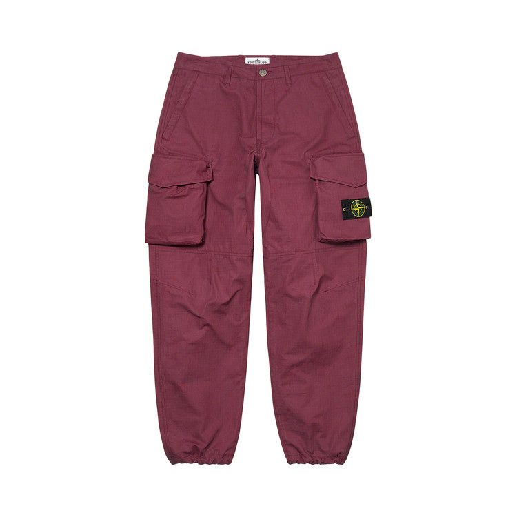 Supreme X Stone Island Reactive Ice Camo Ripstop Cargo Pant Red