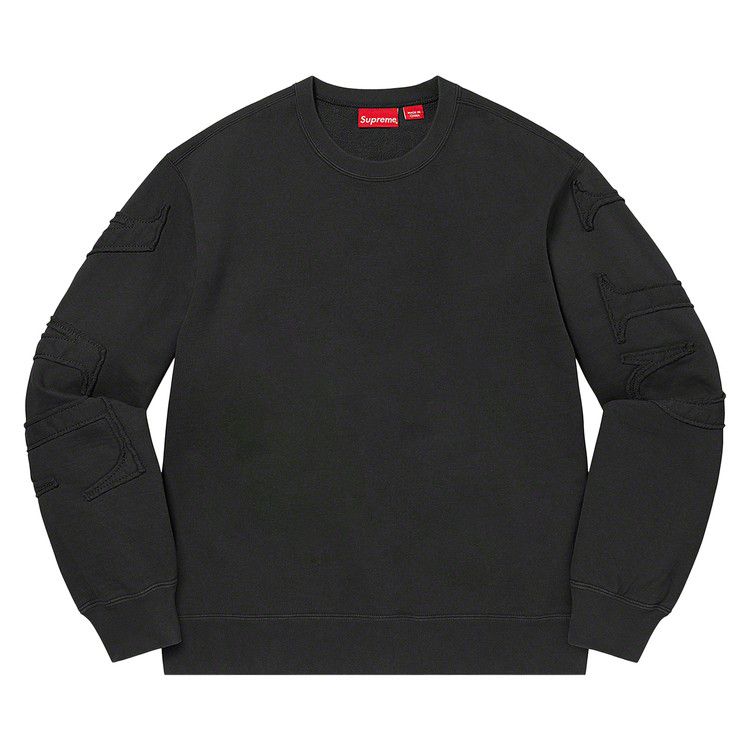 Buy Supreme Tonal Appliqué Crewneck 'Black' - SS22SW63 BLACK Buy Supreme Tonal Appliqué Crewneck 'Black' - SS22SW63 BLACK