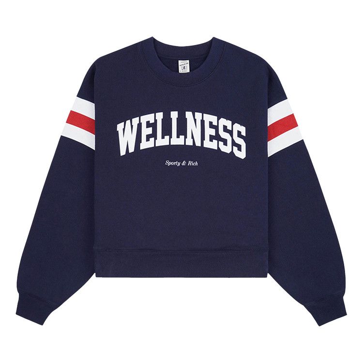Buy Sporty & Rich Wellness Ivy Rugby Crewneck 'Navy/Bright