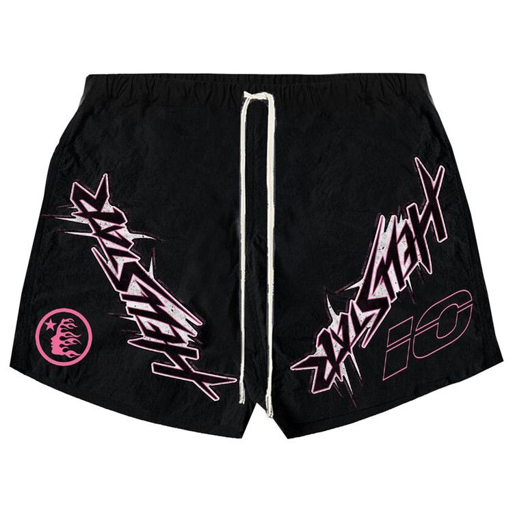 Hellstar Waxed Nylon Athletic Shorts Black Culture Circle