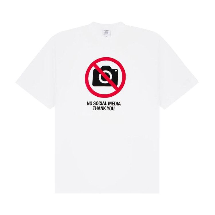 Buy Vetements No Social Media T-Shirt 'White' - UA65TR120W WHIT | GOAT
