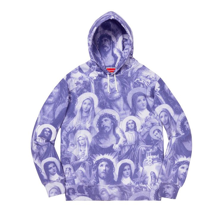 Buy Supreme Jesus And Mary Hooded Sweatshirt 'Purple' - 0052