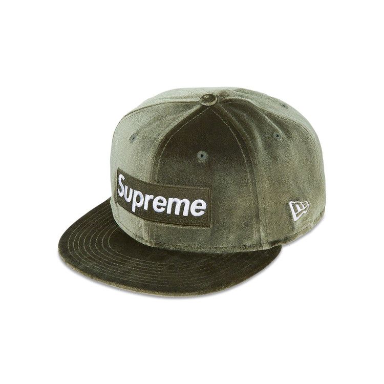 Buy Supreme Velour Box Logo New Era 'Olive' - FW22H27 OLIVE