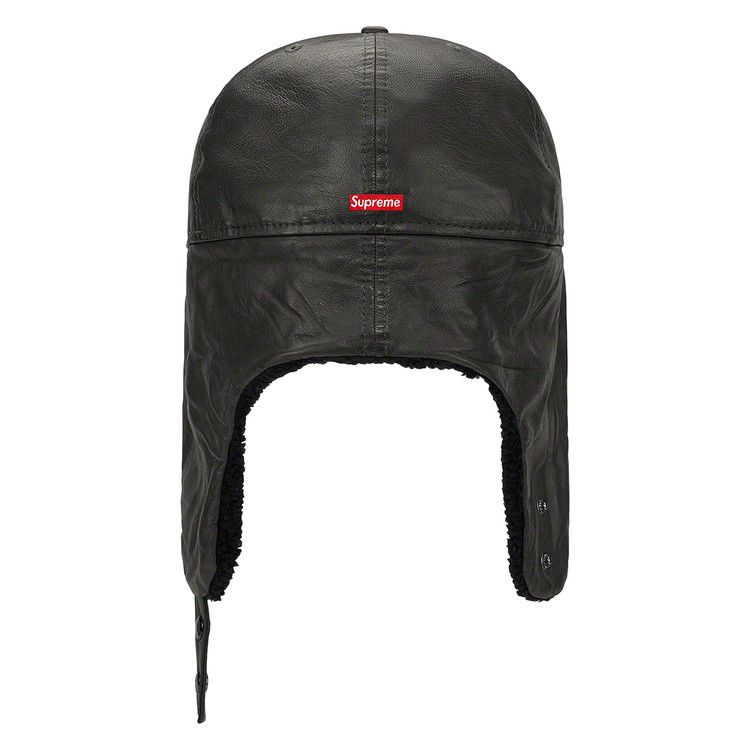 Buy Supreme Leather Earflap Box Logo New Era 'Black' - FW22H28 BLACK | GOAT