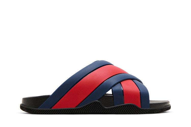 Gucci slides blue and red on sale