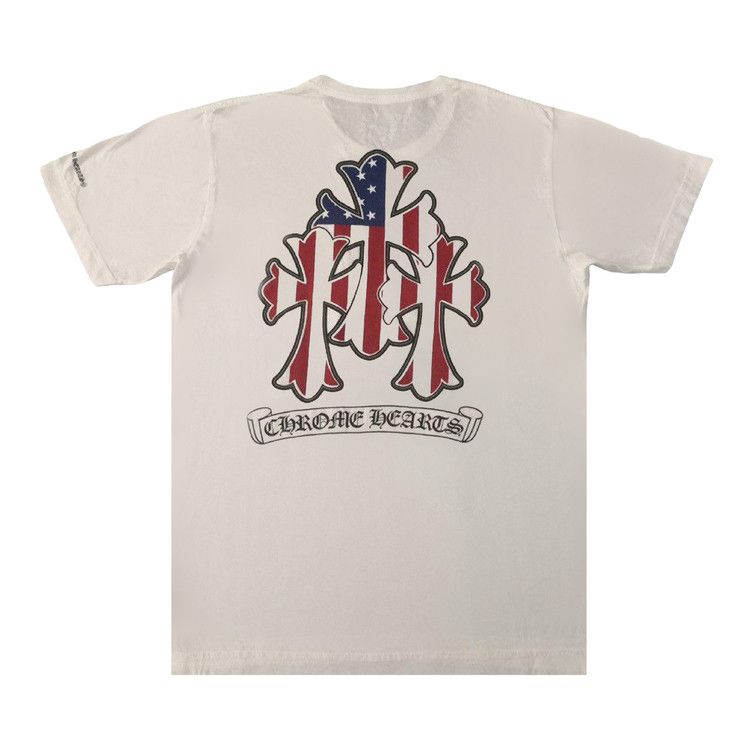 Buy Chrome Hearts Triple Cross American Flag Pocket Tee