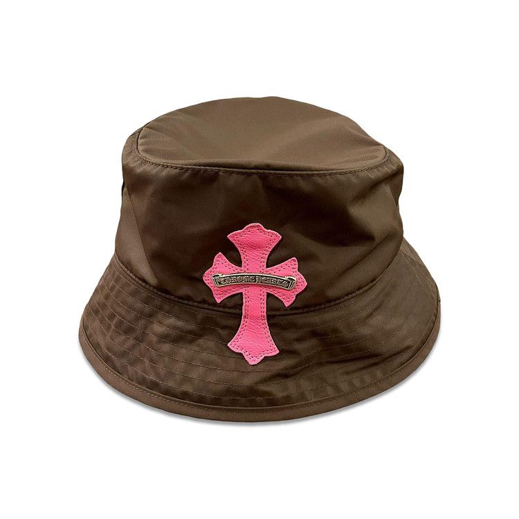 Buy Chrome Hearts Leather Cross Patch Bucket Hat 'Brown/Pink
