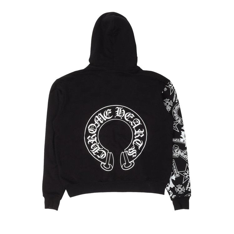 Buy Chrome Hearts Stencil Sleeve Graphic Hoodie 'Black