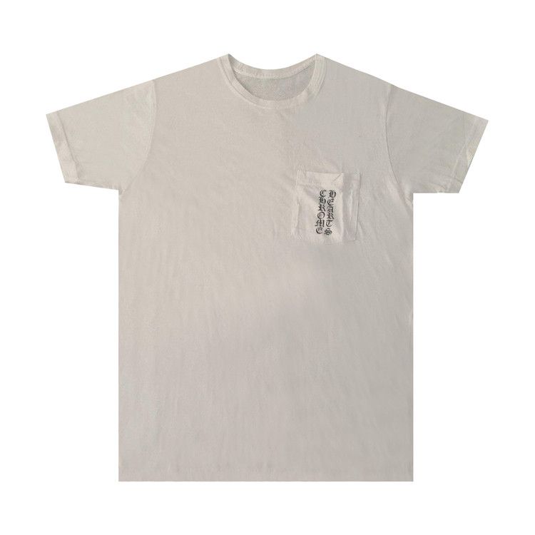 Buy Chrome Hearts Vertical Logo Pocket Tee 'White' - 1383