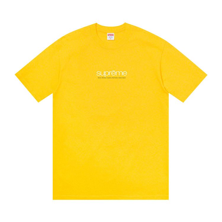 Buy Supreme Five Boroughs Tee 'Yellow' - SS21T11 YELLOW | GOAT