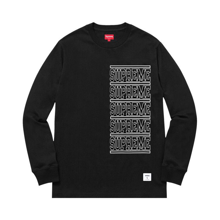 Buy Supreme Stacked Long-Sleeve Top 'Black' - SS18KN63 BLACK