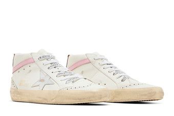 Buy Golden Goose Wmns Mid Star 'White Silver Pink