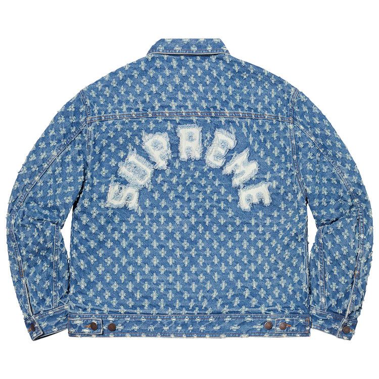 Supreme Hole Punch Denim Trucker Jacket Blue