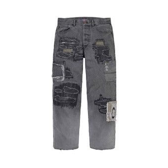 Buy Supreme x blackmeans Mended Loose Fit Jean 'Washed Black
