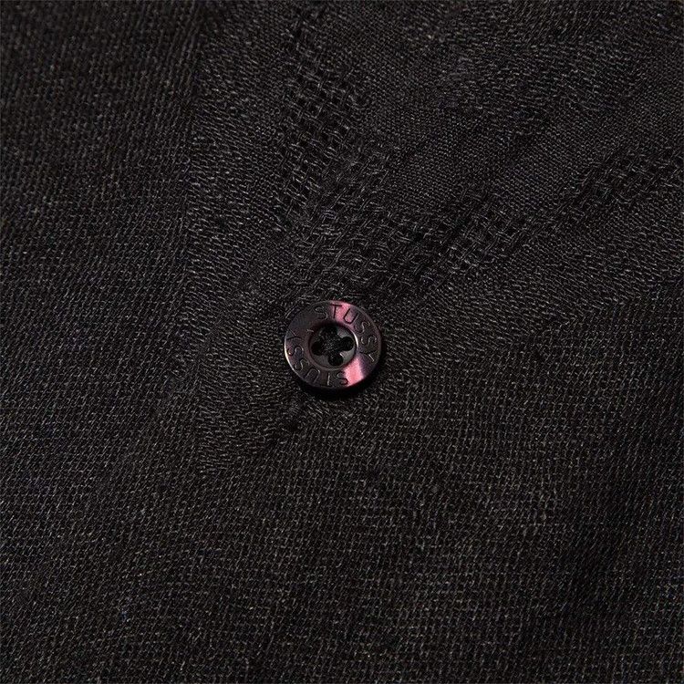 Stussy Diamond Jacquard Linen Shirt 'black'