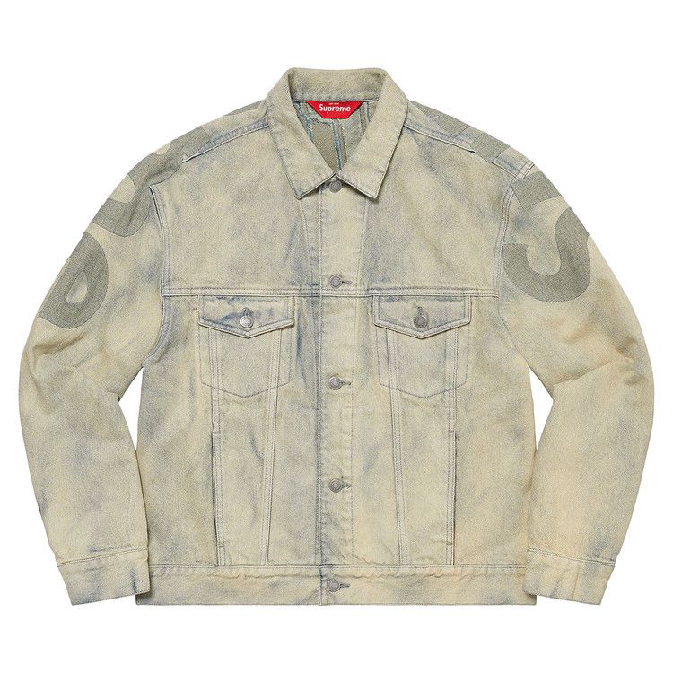 Supreme デニムジャケット Dirty Lサイズ Buy Supreme Inset Logo Denim Trucker Jacket 'Dirty' - SS22J17