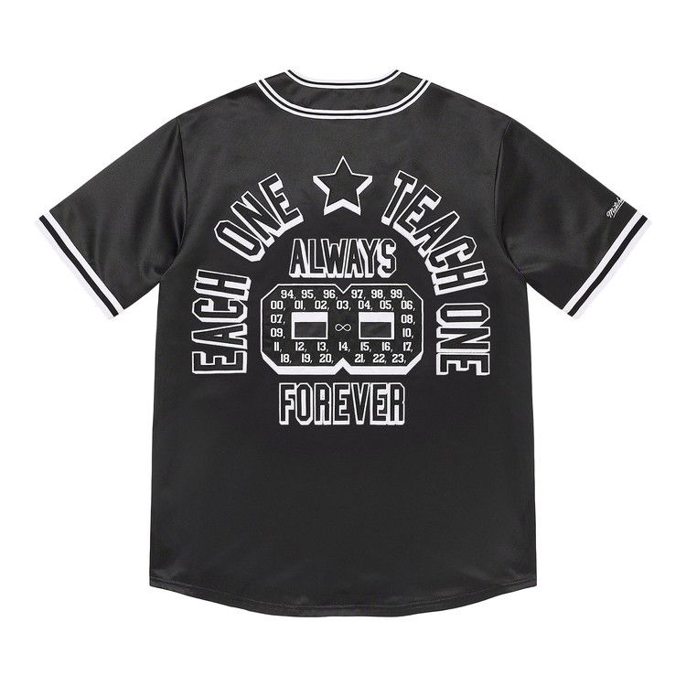 Supreme X Mitchell & Ness Stadium Satin Varsity Jacket Black