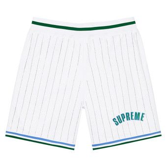 Buy Supreme Rhinestone Stripe Basketball Short 'White' - SS22SH25
