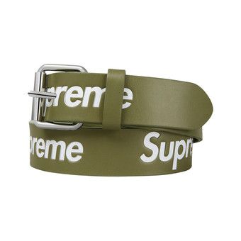 Buy Supreme Repeat Leather Belt 'Olive' - SS22A47 OLIVE | GOAT