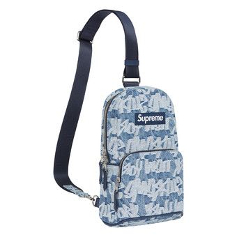 新品 22ss Supreme Jacquard Denim Sling Bag Supreme Fat Tip Jacquard Denim Sling Bag (SS22) - $118