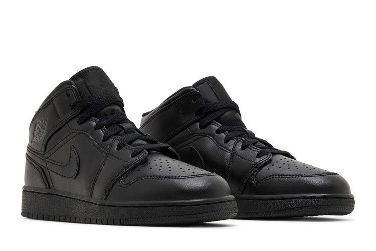 Air Jordan 1 Mid Gs Triple Black 2022
