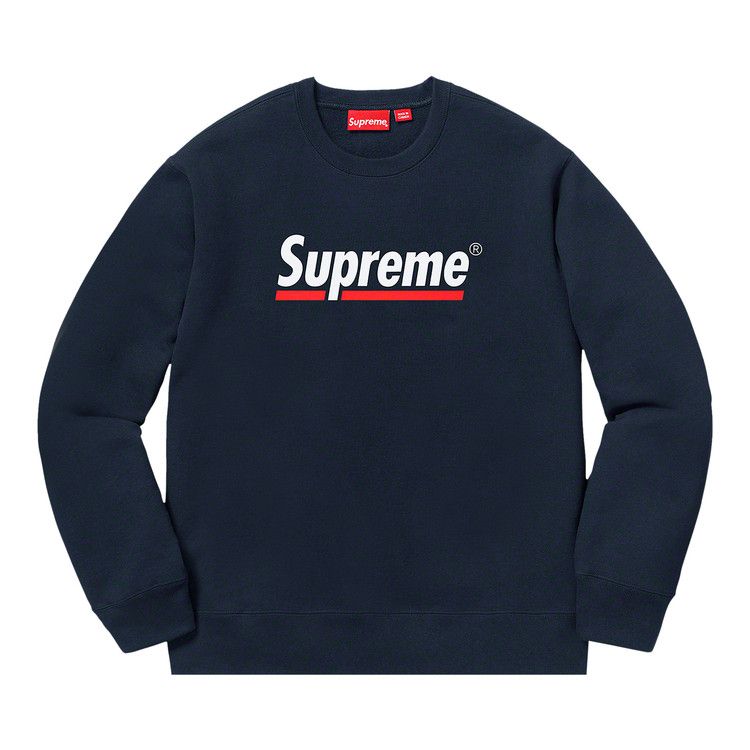 Buy Supreme Underline Crewneck 'Navy' - SS20SW33 NAVY | GOAT