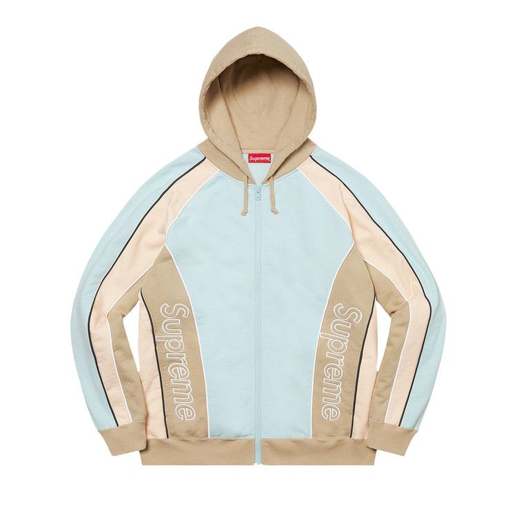 Supreme Track Paneled Zip Up Hoodie Light Pine