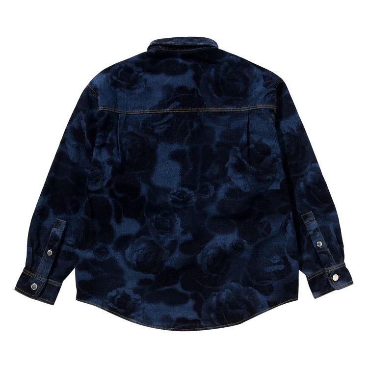 Bape Floral Camo Jacquard 13oz Denim Long-Sleeve Shirt Navy