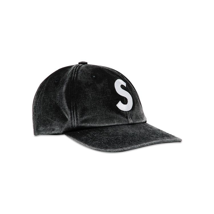 SupremePigmentCoatedS Logo　6-Panel black 1662090_00.png.png