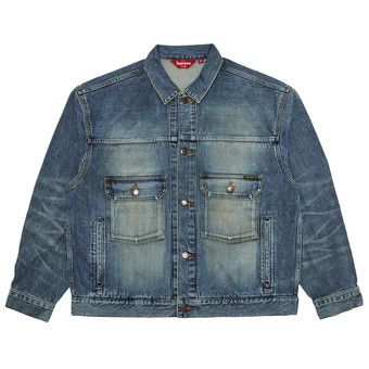 Buy Supreme Distressed Selvedge Trucker Jacket 'Washed