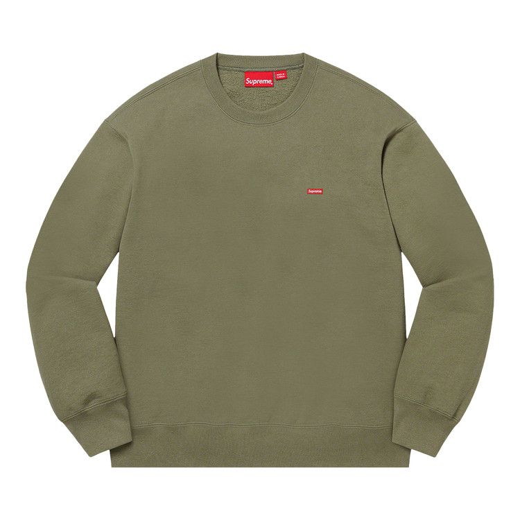 Buy Supreme Small Box Crewneck 'Light Olive' - FW21SW68 LIGHT OLIVE | GOAT