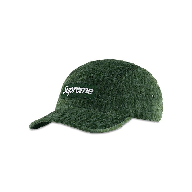 Supreme Velvet Camp Hat ( Green ) Supreme Velvet Pattern Camp Cap Olive | Hype Clothinga main image 4