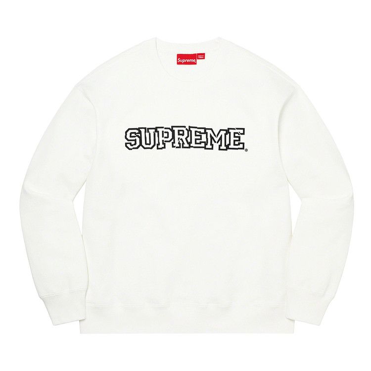 トップス supreme Washed Box Logo Crewneck White S SUP-WSHD-BOX-LOGO-CREW-