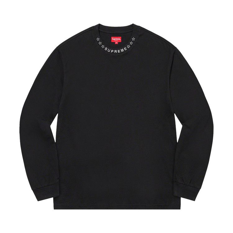 トップス Supreme Embroidered Collar L/S Top Black Supreme Embroidered Collar L/S Top