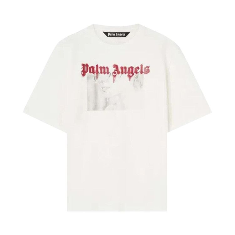Buy Palm Angels Portrait Pencil Classic Tee 'Off White/Red