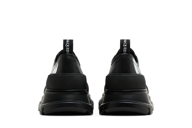 Alexander Mcqueen Tread Slick Lace-Up Graffiti Logo - Black White
