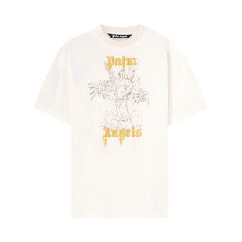 Buy Palm Angels Angel Pencil Tee 'White/Light Orange