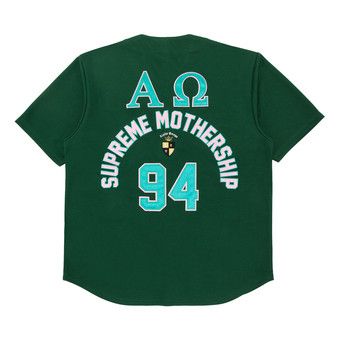 Buy Supreme Alpha Omega Baseball Jersey 'Green' - FW24KN13