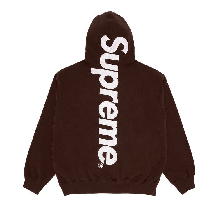 Supreme Satin Appliqué Hoodie Brown