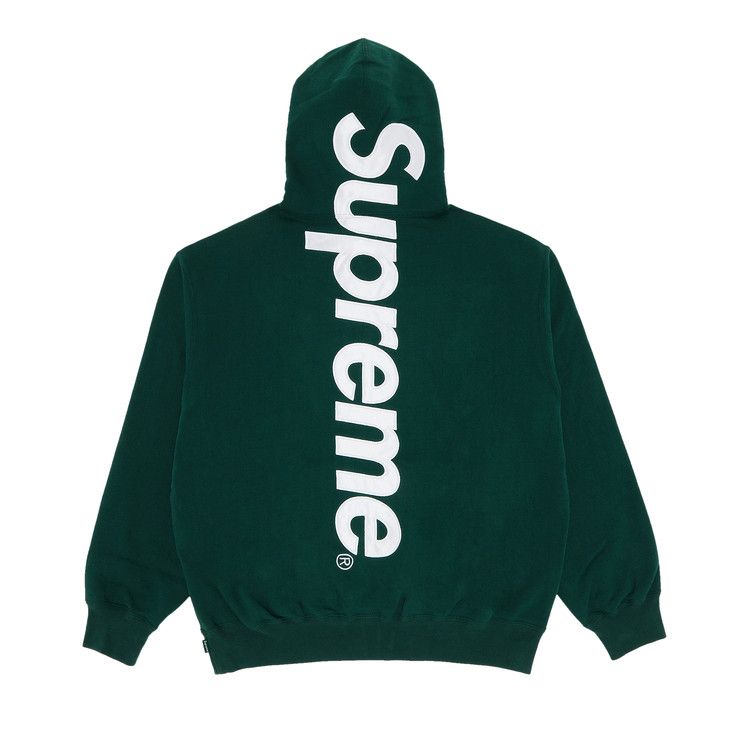 Supreme Satin Appliqué Hooded Sweatshirt 'dark Green'