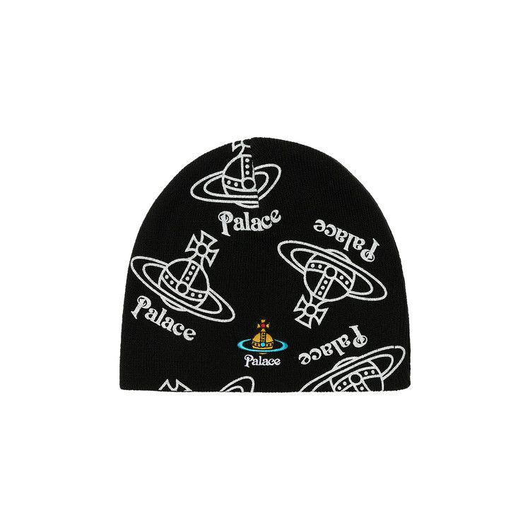 ★Vivienne Westwood★ 24FW ORB Embroidered Logo Beanie Black Vivienne Westwood Orb-embroidered Ribbed Wool Beanie In