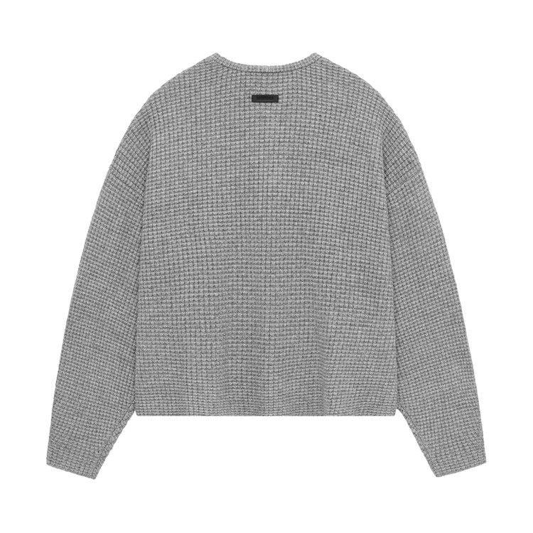 Fear Of God Essentials Heavy Waffle Cardigan Dark Heather