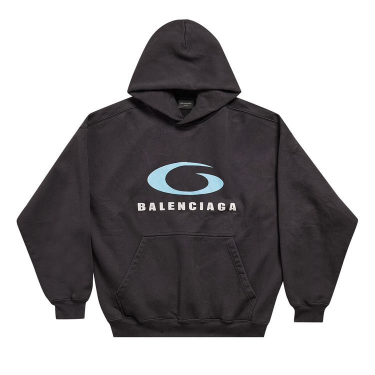 Balenciaga Medium Fit Hoodie Washed Black/Blue