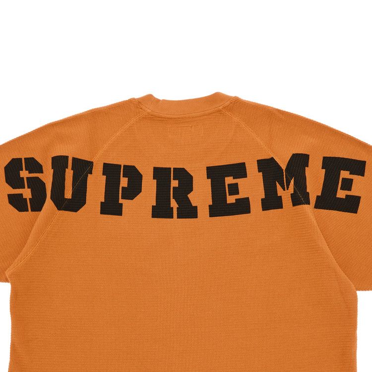 Supreme Stencil Thermal Shorts-Sleeve Top Orange