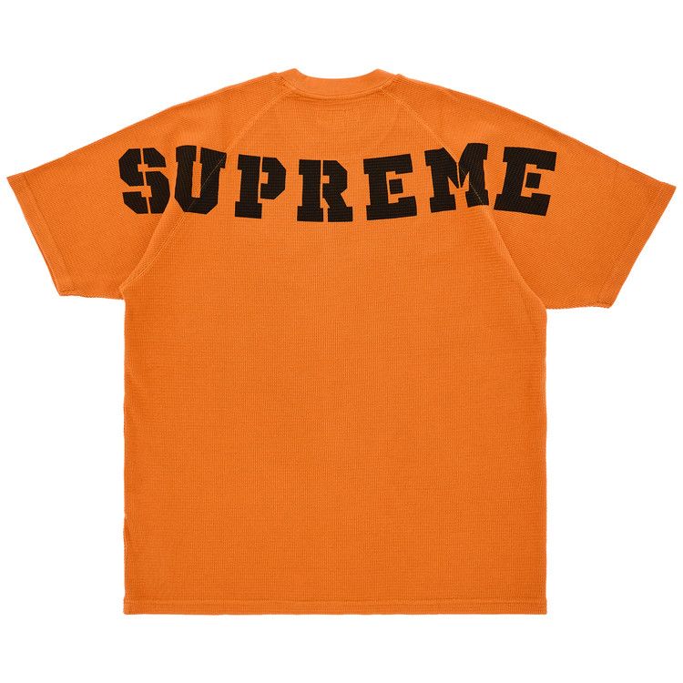 Supreme Stencil Thermal Shorts-Sleeve Top Orange
