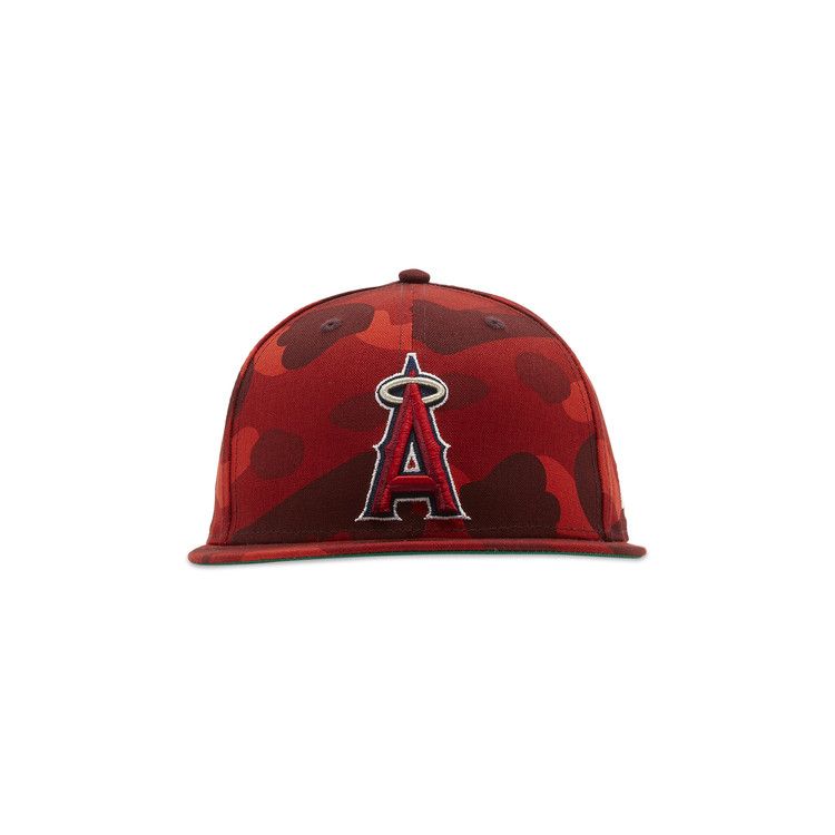 レッドA BATHING APE MLB NEW ERA Angels Cap BAPE x MLB New Era Angels 59Fifty Fitted Cap Red Men's