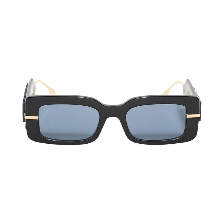 Buy Fendi Rectangular Frame Sunglasses 'Shiny Black/Blue